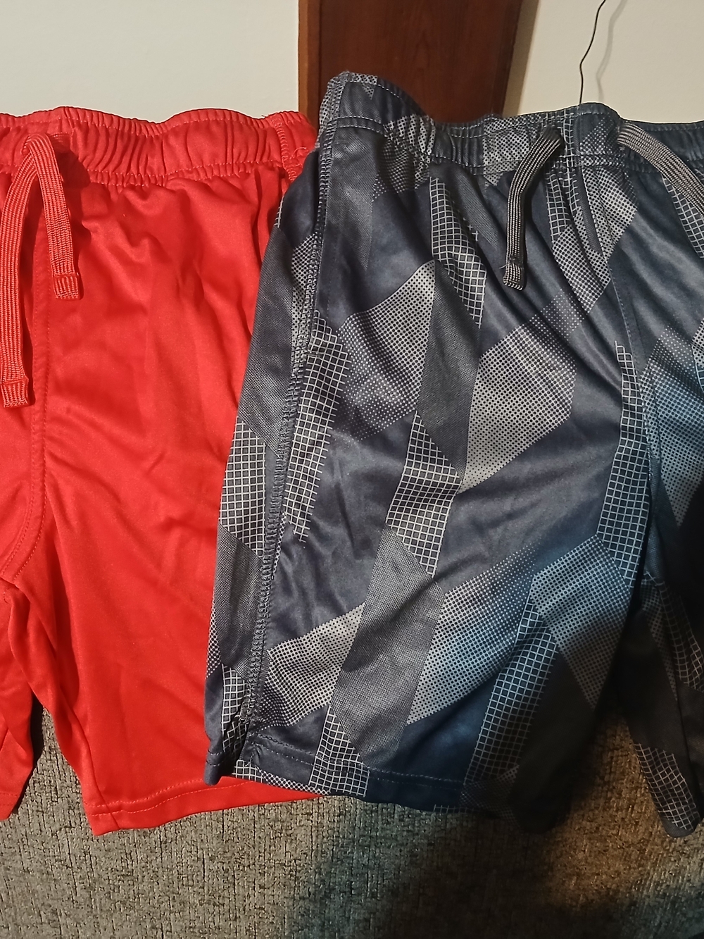 Athletic Works Kids Shorts in Red and Gray Geometric
